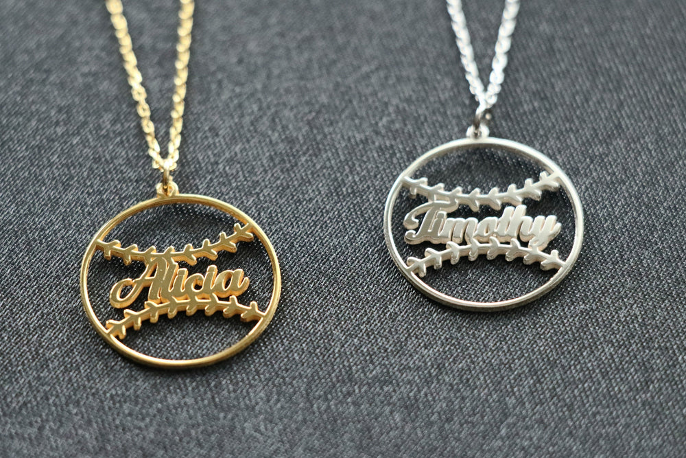Softball Necklace, Personalized Softball Necklace, Softball Lover Gift, Softball Player Christmas Gift-Lucasgift
