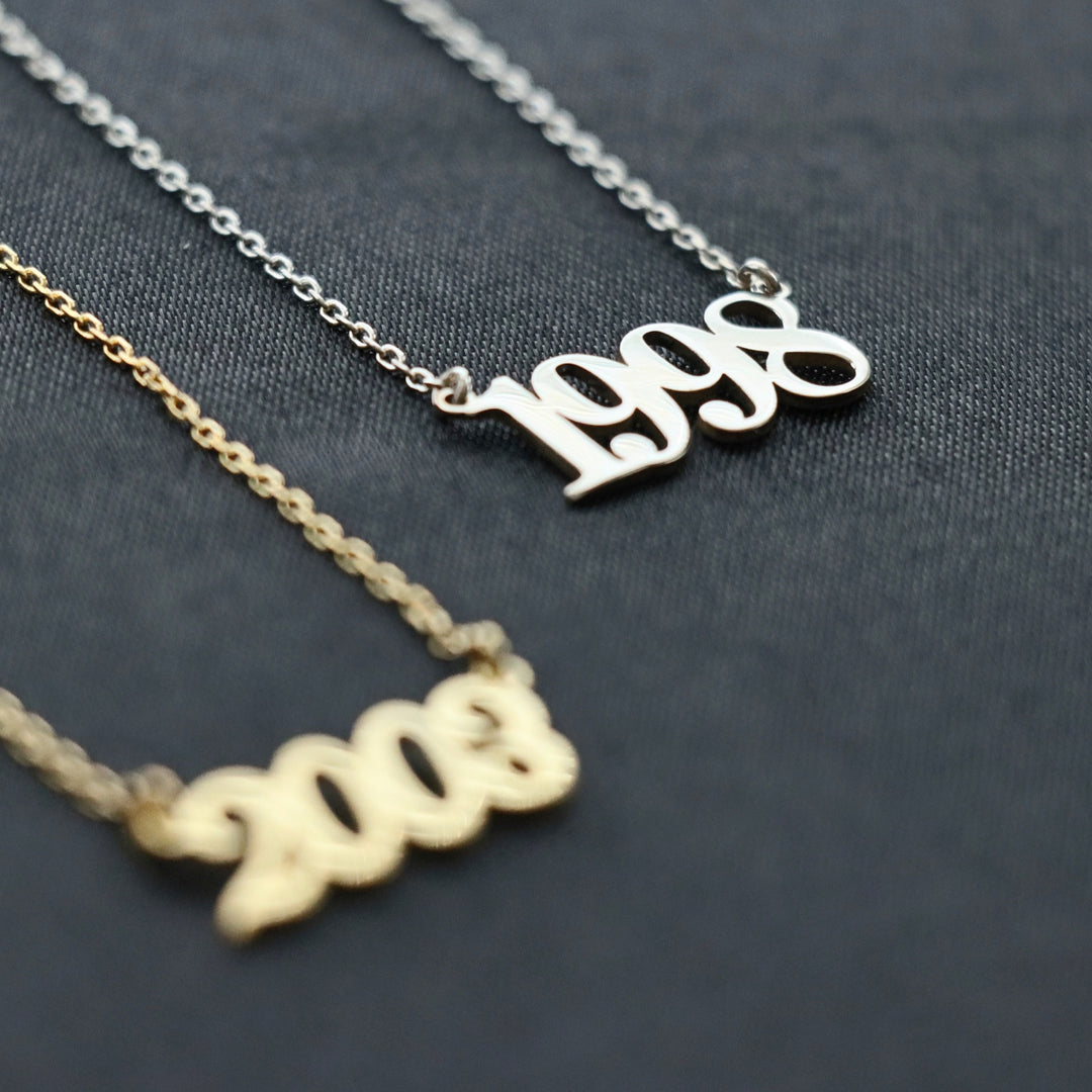 Custom Year Necklace, Birth Year Necklace, Year Necklace, Birthday Necklace, Numbers Necklace, Date Necklace For Women, Anniversary Necklace-Lucasgift