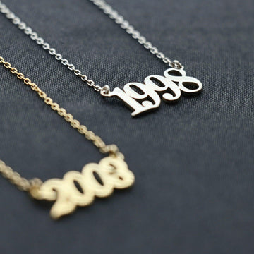 Custom Year Necklace, Birth Year Necklace, Year Necklace, Birthday Necklace, Numbers Necklace, Date Necklace For Women, Anniversary Necklace- on Lucasgift