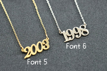 Custom Year Necklace, Birth Year Necklace, Year Necklace, Birthday Necklace, Numbers Necklace, Date Necklace For Women, Anniversary Necklace- on Lucasgift