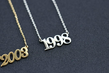 Custom Year Necklace, Birth Year Necklace, Year Necklace, Birthday Necklace, Numbers Necklace, Date Necklace For Women, Anniversary Necklace- on Lucasgift