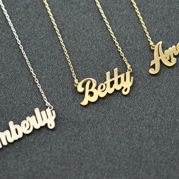 Handcrafted Gold Name Necklace, Custom Elegant Gift, Personalized Necklace for Women, Elegant Gift for Mom, Mothers Day Gift-Lucasgift