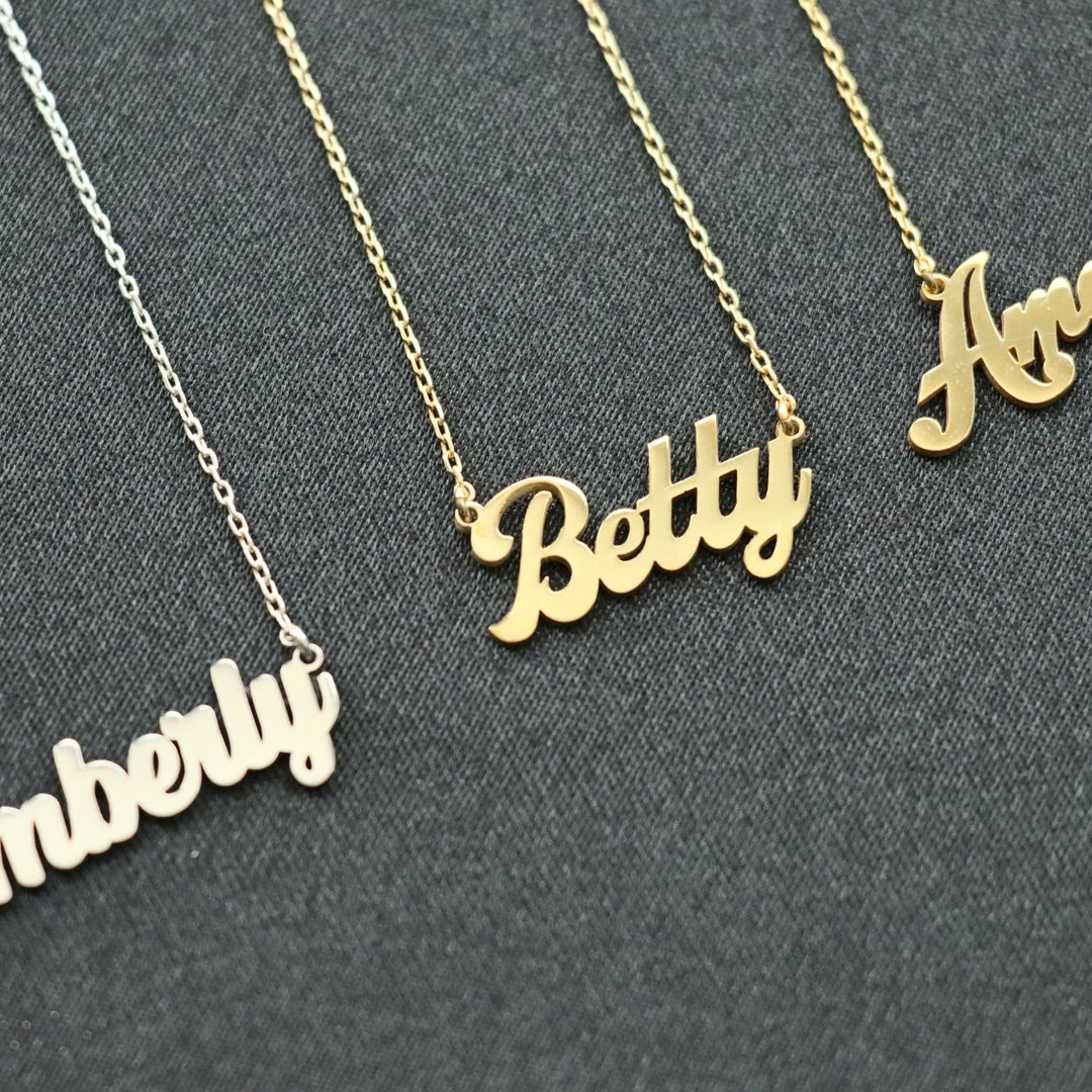 Dainty Script Name Necklace, Name Necklace, Mother's Day Gift, Gold Name Necklace, Personalized Jewelry, Gift For Mom, New Mom Gift-Lucasgift