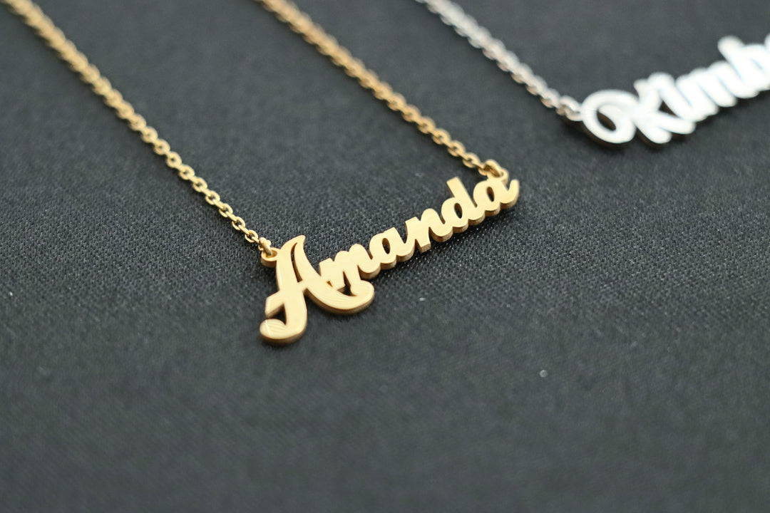 Dainty Script Name Necklace, Name Necklace, Mother's Day Gift, Gold Name Necklace, Personalized Jewelry, Gift For Mom, New Mom Gift-Lucasgift