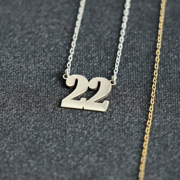 Number Necklace, Old English Number, Old English Letter Number Necklace, Old English Jewelry, Gothic Number Necklace, AGE NECKLACE-Lucasgift