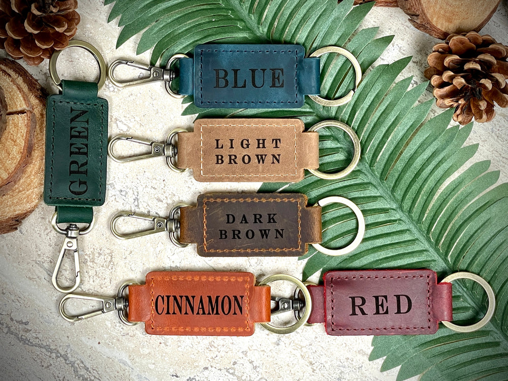 Fishing Leather Keychain with Heavy Duty Ring & Clasp , Real Leather, Same Day Shipping, Free Shipping US-Lucasgift