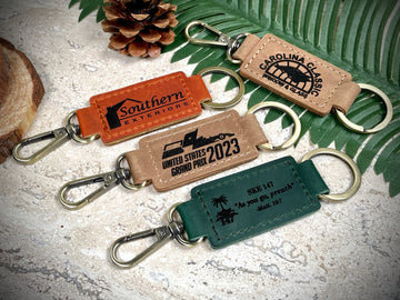 Veterinarian Leather Keychain with Heavy Duty Ring & Clasp