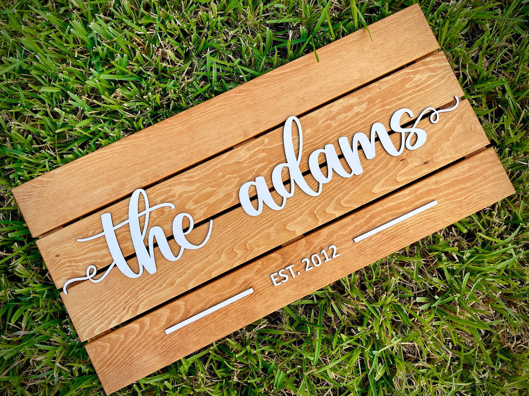 Wooden Family Name Sign