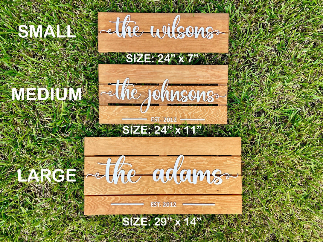 3 size wooden sign