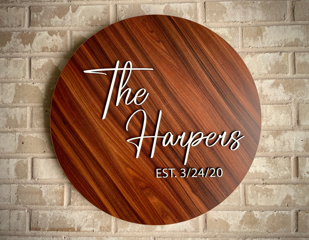 Personalized Wood Sign for Wedding, Front Door, and Events