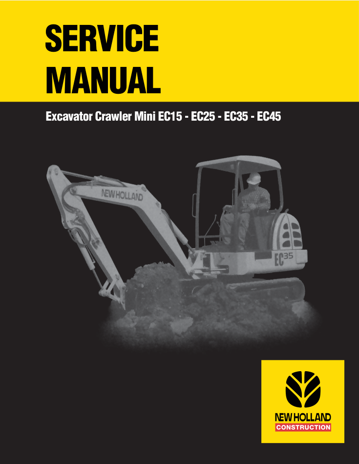 NEW HOLLAND EC15 EC25 EC35 CRAWLER EXCAVATOR SERVICE REPAIR MANUAL- on Lucasgift