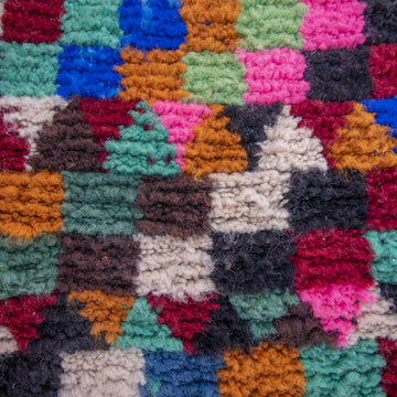 Handwoven Wool Small Moroccan Rug - Berber Rug 2x3 ft - Striped Multicolor Boho Accent Rug- on Lucasgift