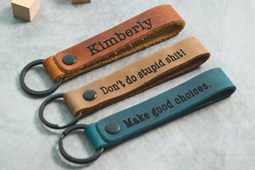 SLIM Personalized Leather Keychain, Personalized Coordinates Keychain, Where it All Began, 3 year Anniversary Gift. Mens gift, Mothers day gift- on Lucasgift