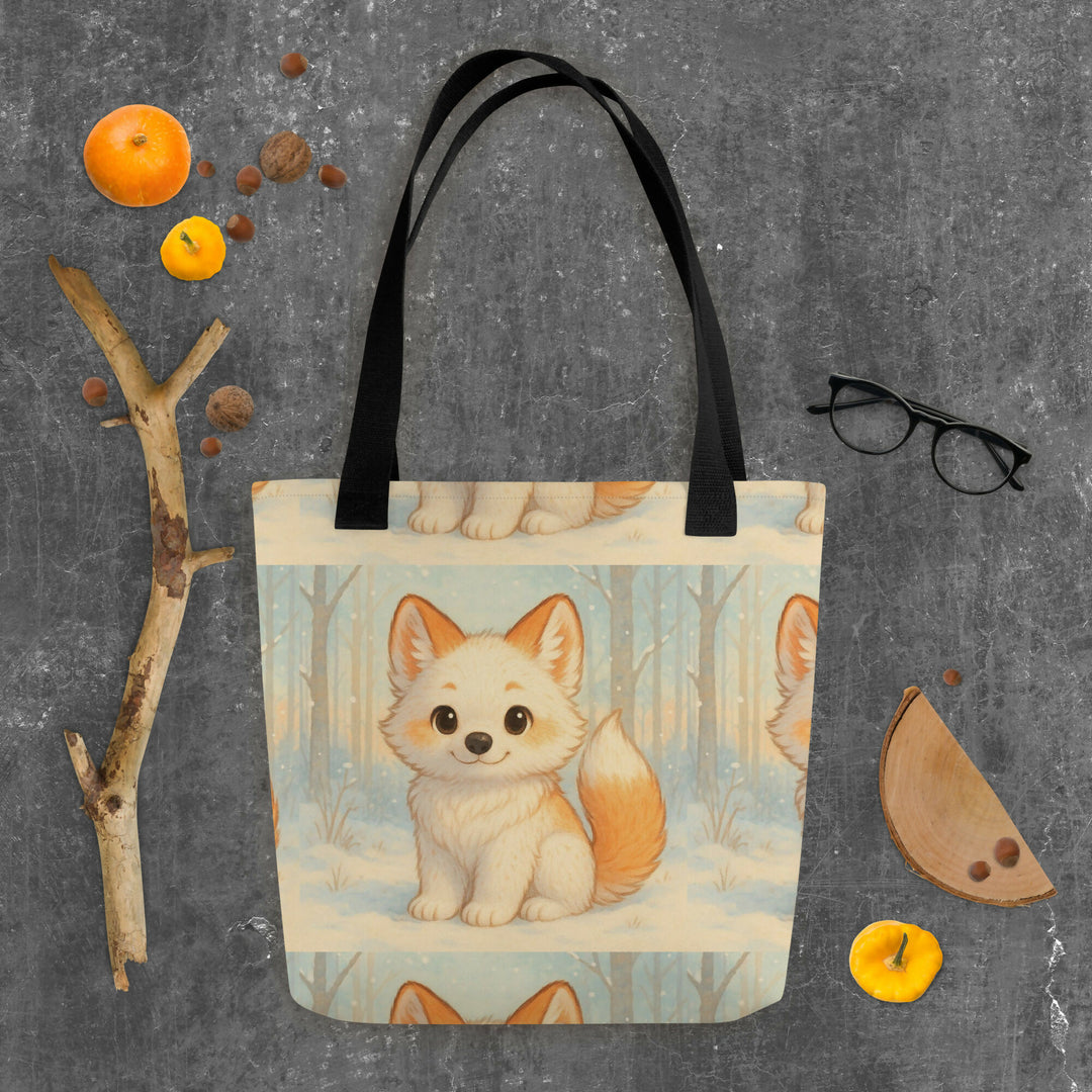 Snowy Pup Adventure – Whimsical Fox Tote- on Lucasgift