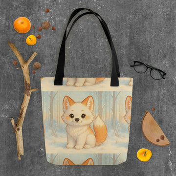 Snowy Pup Adventure – Whimsical Fox Tote- on Lucasgift