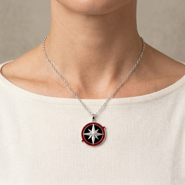 Compass necklace, engraved compass compass pendant personalized compass necklace, compass gift for her- on Lucasgift