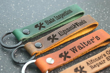 SLIM MECHANIC Personalized Keychain, Mechanic Keyring, Mechanic Key tag, Name Tag, Cute Leather Keychain, Mechanic Keychain- on Lucasgift