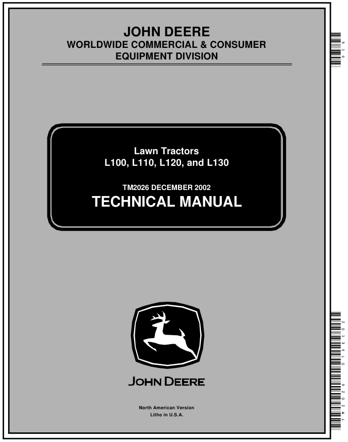 John Deere L100, L110, L120 & L130 Repair Manual TM-2026- on Lucasgift