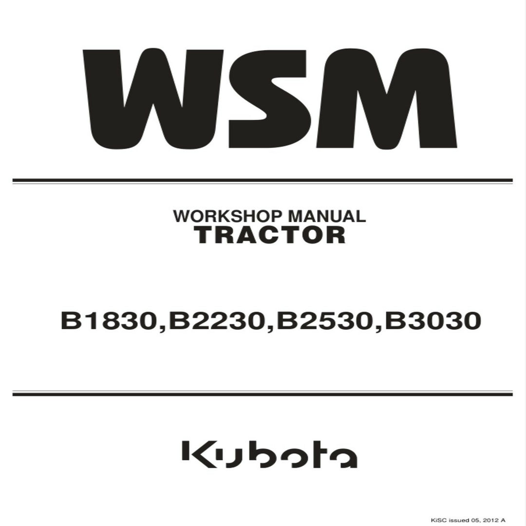 Kubota B1830, B2230, B2530, B3030 Workshop Service Manual- on Lucasgift
