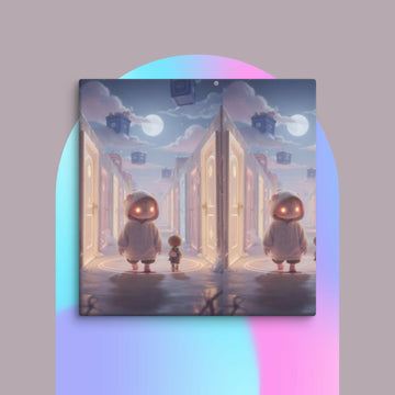 Moonlit Hallway of Endless Wonder Canvas