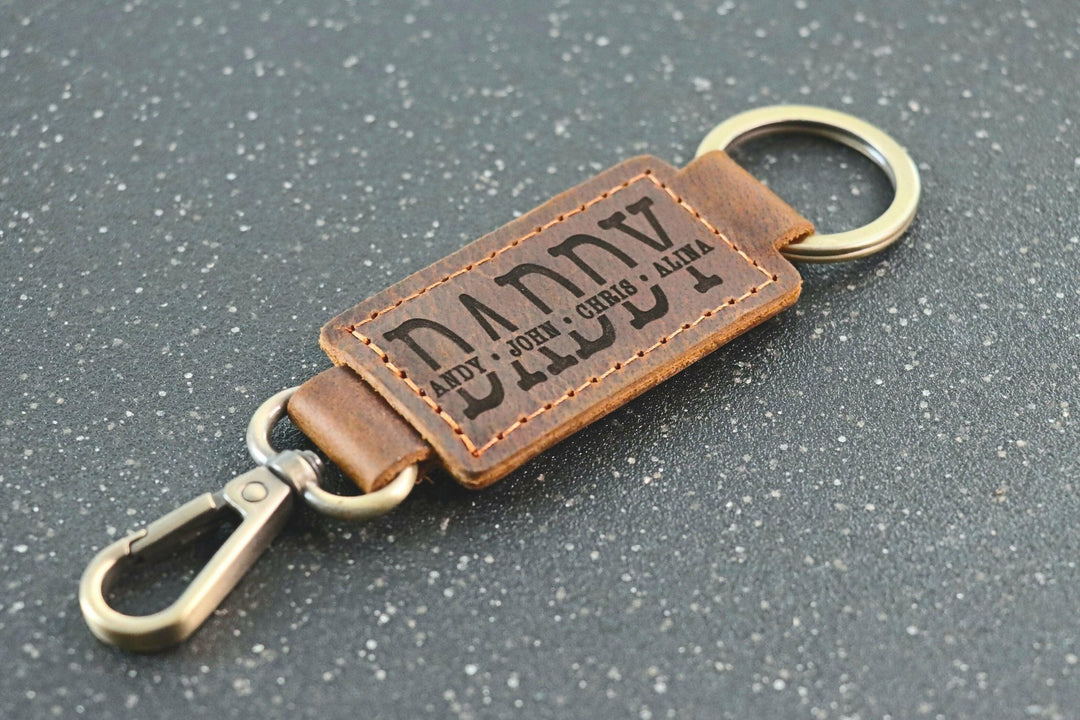 PAPA KEYCHAIN, Leather Keychain, Papa Gift, Gifts for Papa, Papa CHRISTMAS Gifts, Papa Gifts, Custom Papa Christmas Keychain, Father gift- on Lucasgift