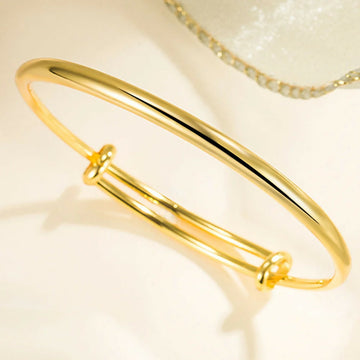 Gold Colour Smooth Surface Bangles Bracelet For Women Luxury Jewelry- on Lucasgift