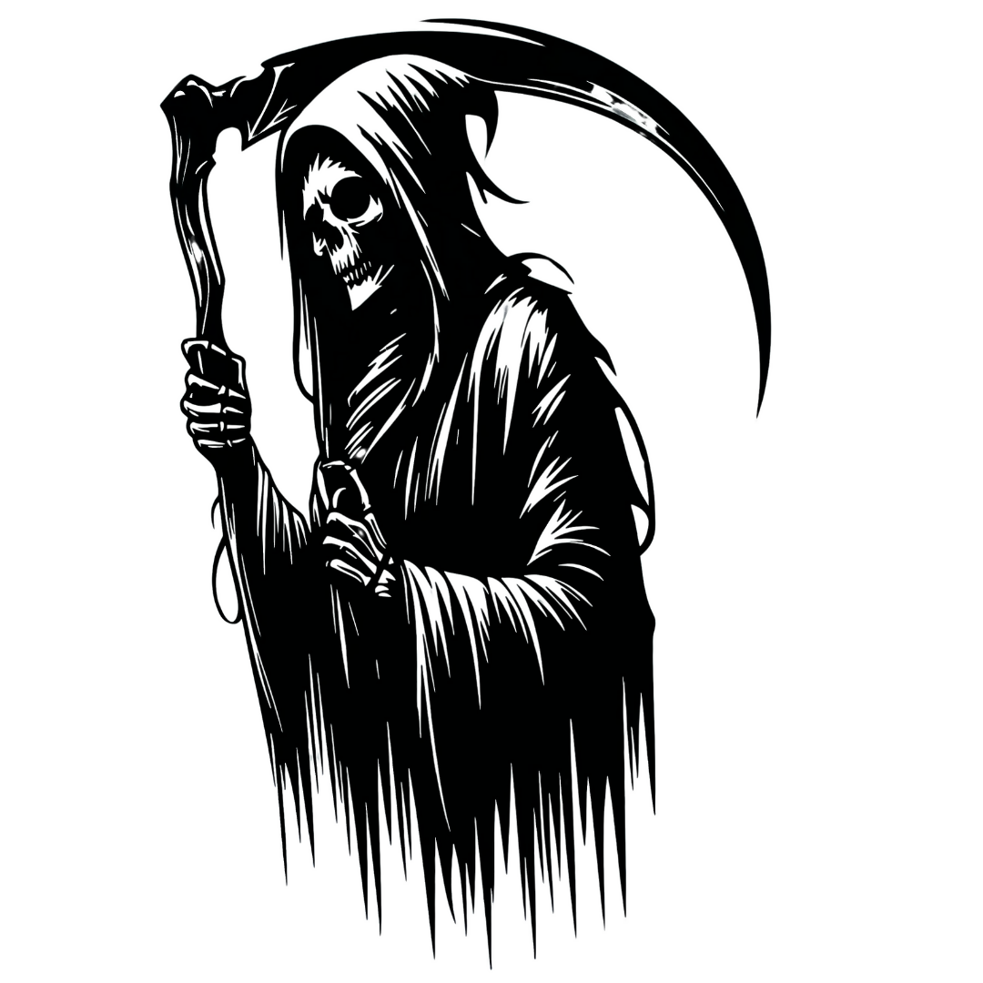 Grim Reaper Scythe 6 inch Premium Vinyl Decal- on Lucasgift