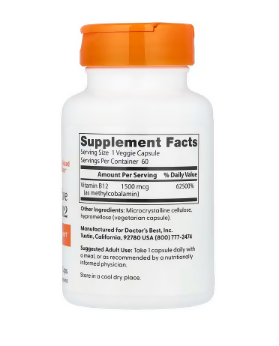 Fully Active B12, 1,500 mcg, 60 Veggie Caps- on Lucasgift