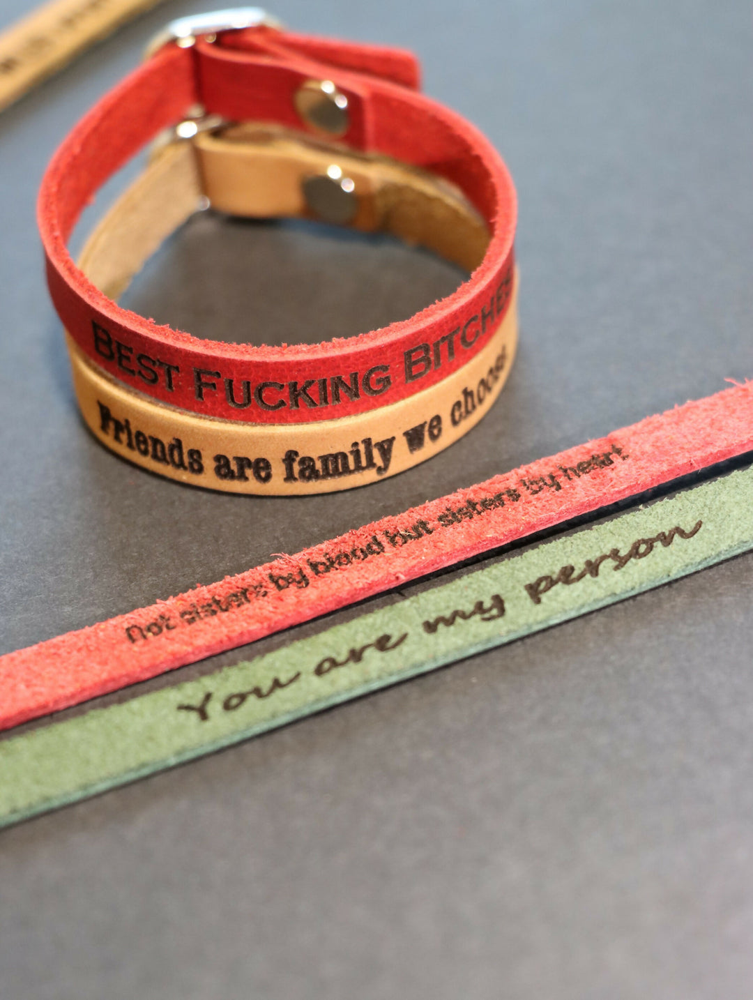 Friendship Bracelet for Women- Engrave Leather - Best friend Gift Jewelry, Gift for friend, Bestie, BFF, Geschenk Freundin, Birthday Gift for Her- on Lucasgift