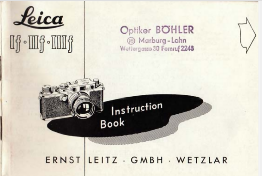LEICA If IIf IIIf INSTRUCTION MANUAL- on Lucasgift