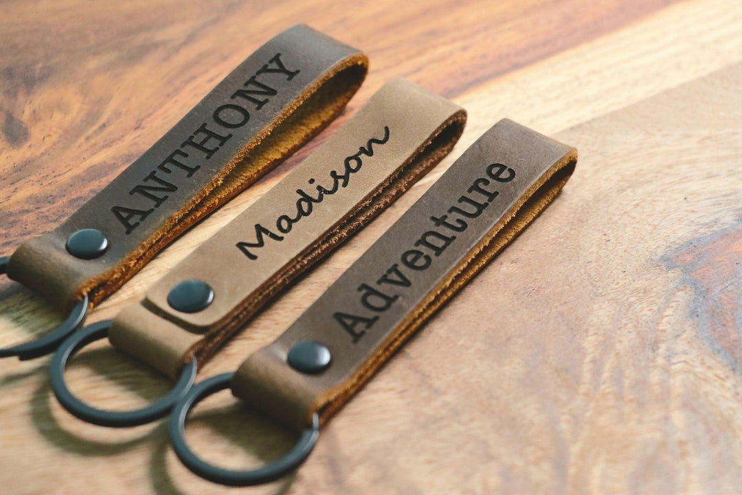 SLIM Personalized Leather Keychain, Personalized Coordinates Keychain, Where it All Began, 3 year Anniversary Gift. Mens gift, Mothers day gift- on Lucasgift