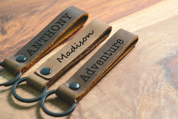 SLIM Personalized Leather Keychain, Personalized Coordinates Keychain, Where it All Began, 3 year Anniversary Gift. Mens gift, Mothers day gift- on Lucasgift