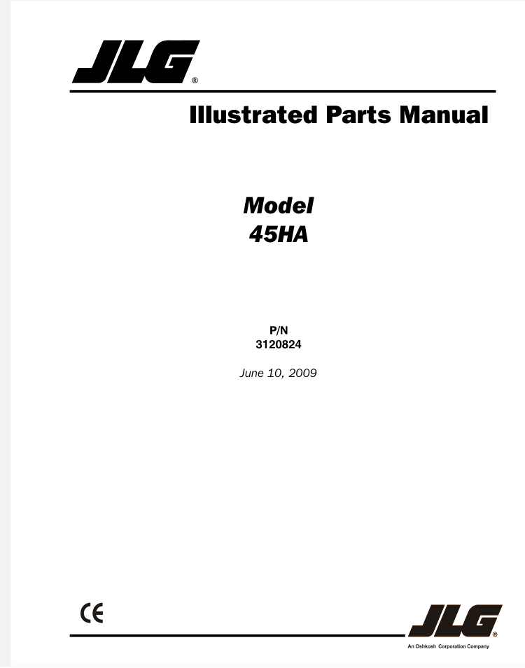 JLG 45HA Boom Lifts Parts Catalog Manual- on Lucasgift