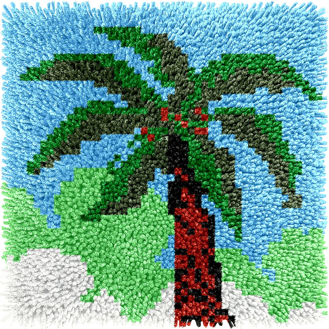 Children's Rug Making Latch Hooking Kit (30x30cm) | Palm Tree- on Lucasgift