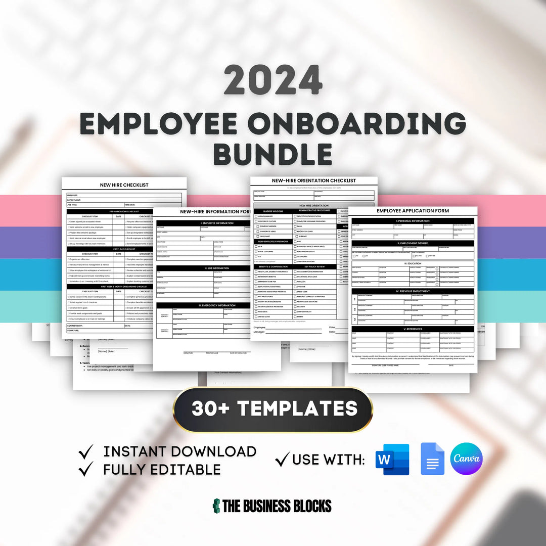 Employee Onboarding Template New Hire Checklist Employee Handbook Training Manual Onboarding Checklist New Hire Packet Job Application- on Lucasgift