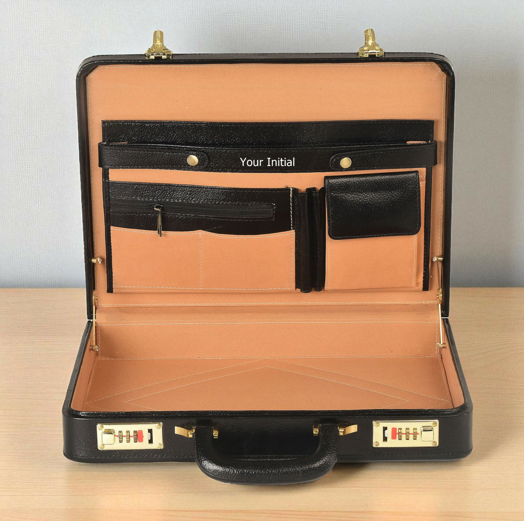 Genuine Leather Attache Briefcase Business Handbag for Men 14 Inches Laptop MacBook Carry Case Doctors Briefcase Office Handbag- on Lucasgift