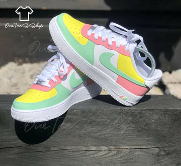 Custom Black Outline AF1 Sneakers, Hand Painted Personalized Shoes