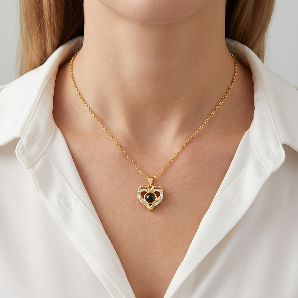 Personalised projection necklace, Gift for mom, photo projection necklace- on Lucasgift