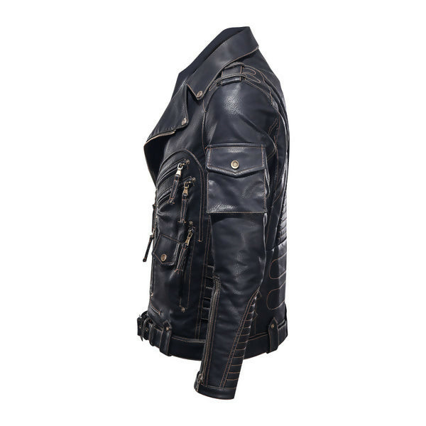 Men's Handmade Cobra Biker Leather Jacket – Premium Genuine Motorcycle Leather Jacket