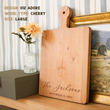 Personalized Cutting Board: Custom Wedding, Engagement, Bridal Shower, Housewarming Gift & Christmas Gift | Engraved Charcuterie Board- on Lucasgift