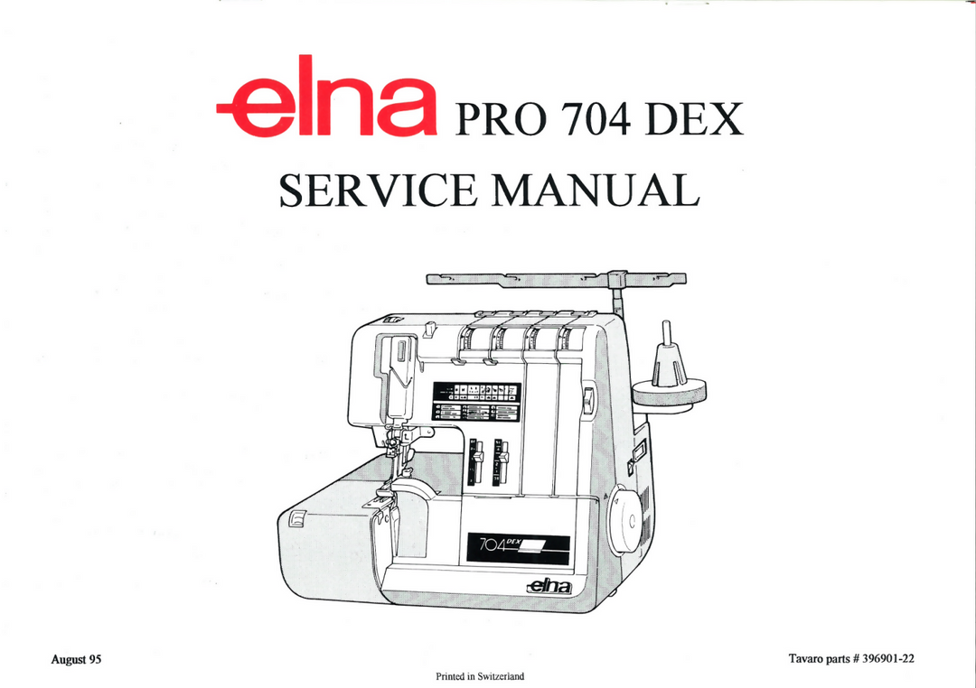 ELNA PRO 704 DEX SERGER SERVICE MANUAL
