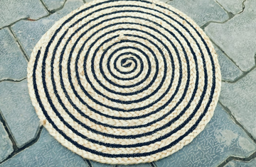 Sonia Artisan Collections | Handmade Spiral Round Jute Rug | Dual-Tone Natural Fiber | Cozy Boho Decor- on Lucasgift