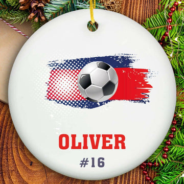 Soccer Ornament - Ceramic- on Lucasgift