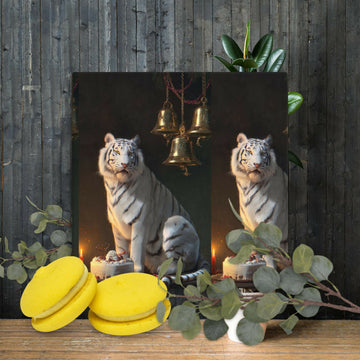 The White Tiger's Candlelit Celebration Canvas