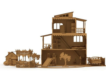 Dollhouse vector model for laser cut on plywood or plastic- on Lucasgift