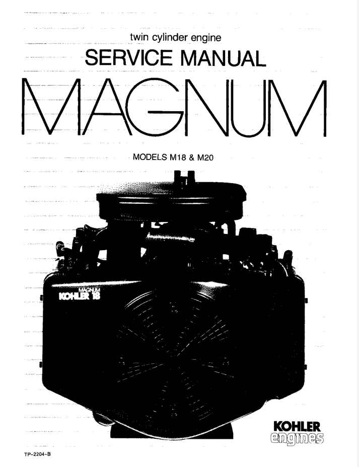 Kohler Magnum Twin Cylinder M18 M20 Workshop Service Manual Engine- on Lucasgift