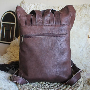 Moroccan leather backpack, Handmade unisex backpack, Boho leather backpack, Brown leather backpack, Vintage backpack- on Lucasgift