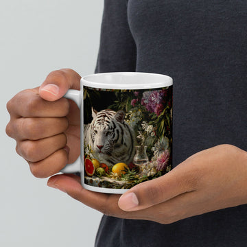 Garden Of Grace — White Tiger Among Blossoms- on Lucasgift