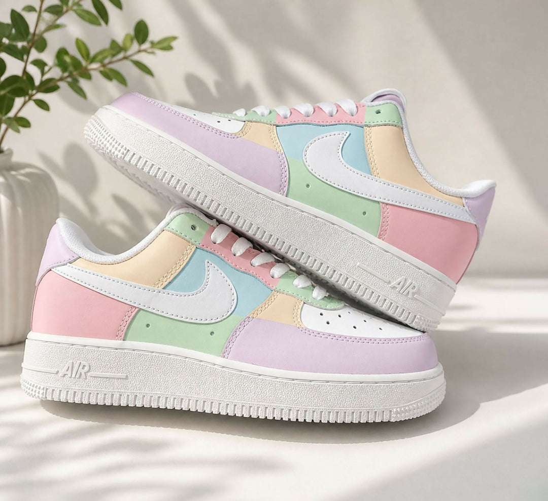 Custom Morandi Color Pastel AF1 Sneakers, Hand Painted Personalized Shoes