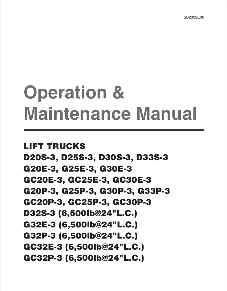 DAEWOO DOOSAN G25E-3 FORKLIFT OPERATOR MANUAL- on Lucasgift